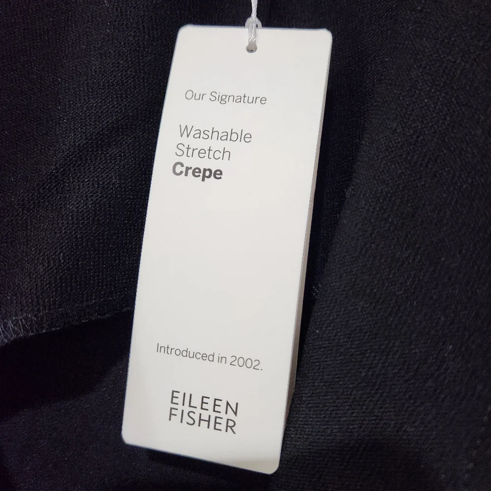 Eileen Fisher Black Stand Collar One Button Blazer Size M New With Tag - Picture 4 of 7